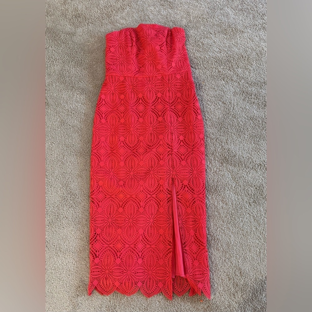 Trina Turk Stella 2 Strapless Lace Midi Dress Moroccan Sunset Size 8 NWT - Picture 6 of 10